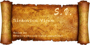Sinkovics Vince névjegykártya